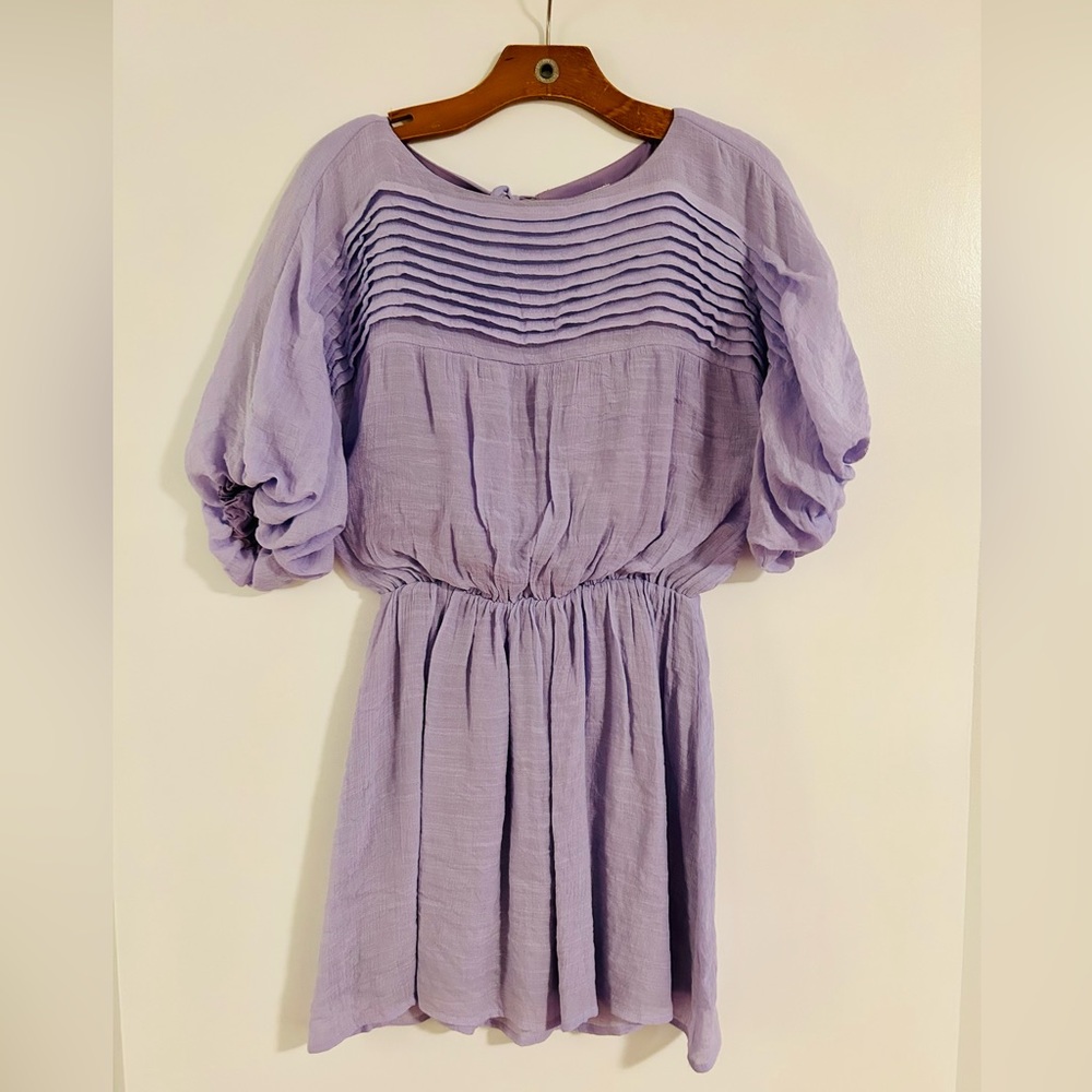 Lavender Puff Sleeve Dress
